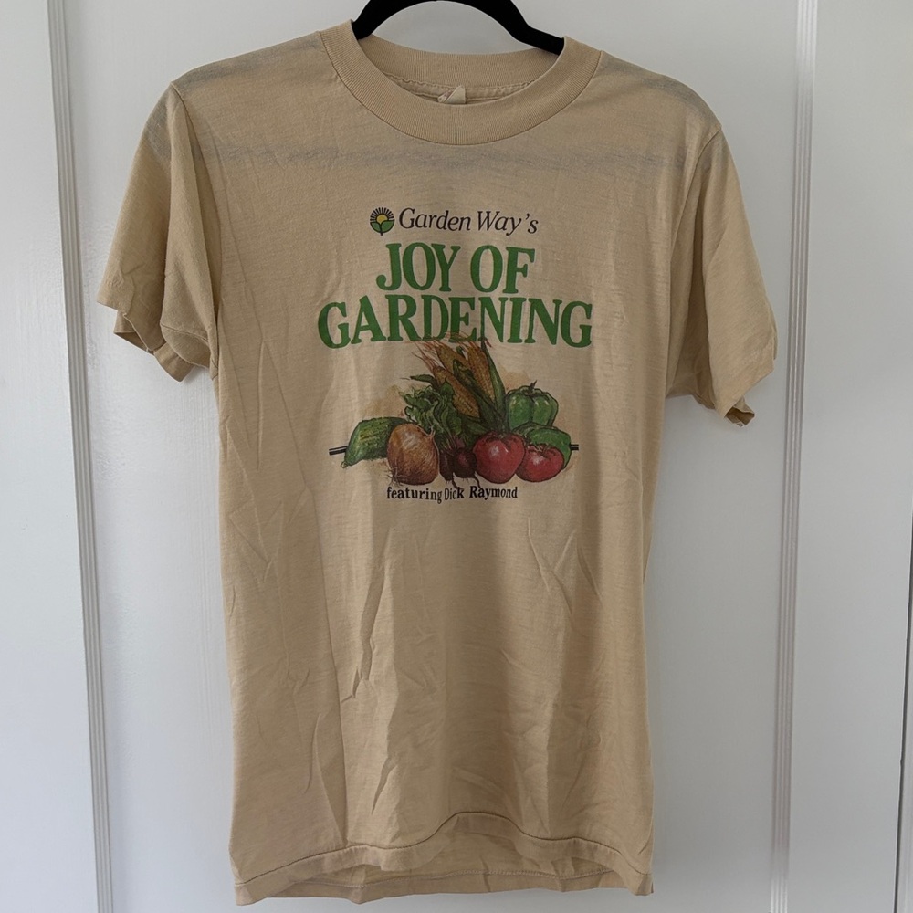 Screen Stars Tan "Joy of Gardening" Graphic Tee